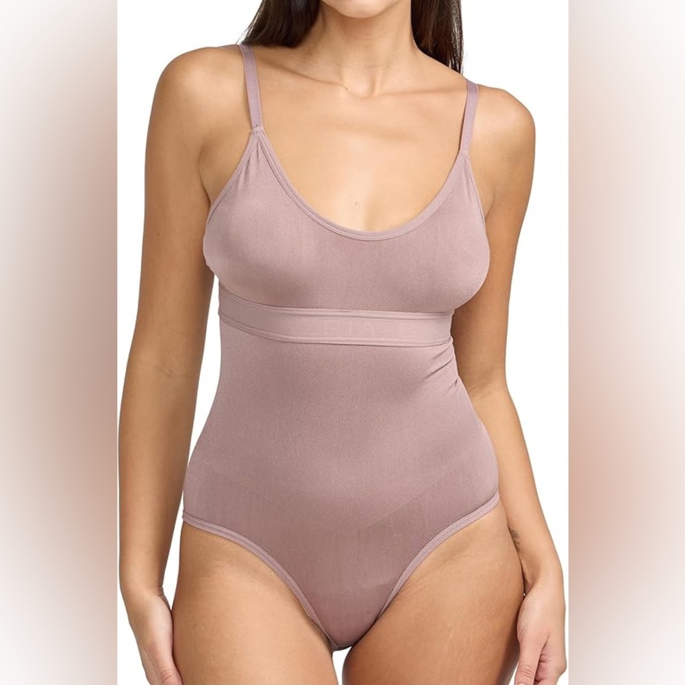 BCBGMaxAzria Seamless Waist Sculptor Slimming Shapewear Mauve Bodysuit XL NWOT